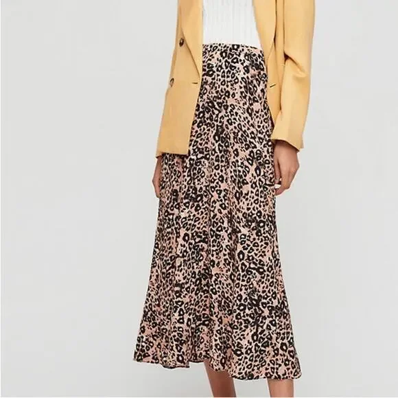 Aritzia Skirts Wilfred Aritzia Leopard Print Midi Slip Skirt